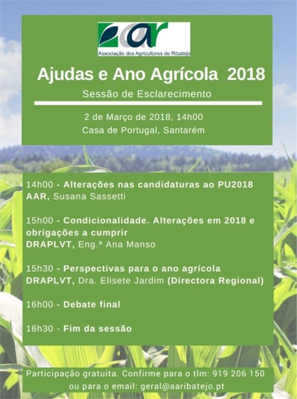 Sessão de Esclarecimento Ajudas e Ano Agrícola 2018